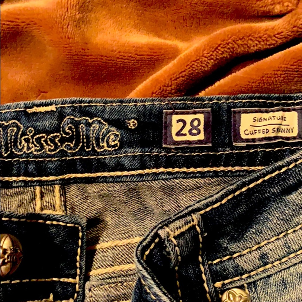 Miss me jeans roll up with flag print